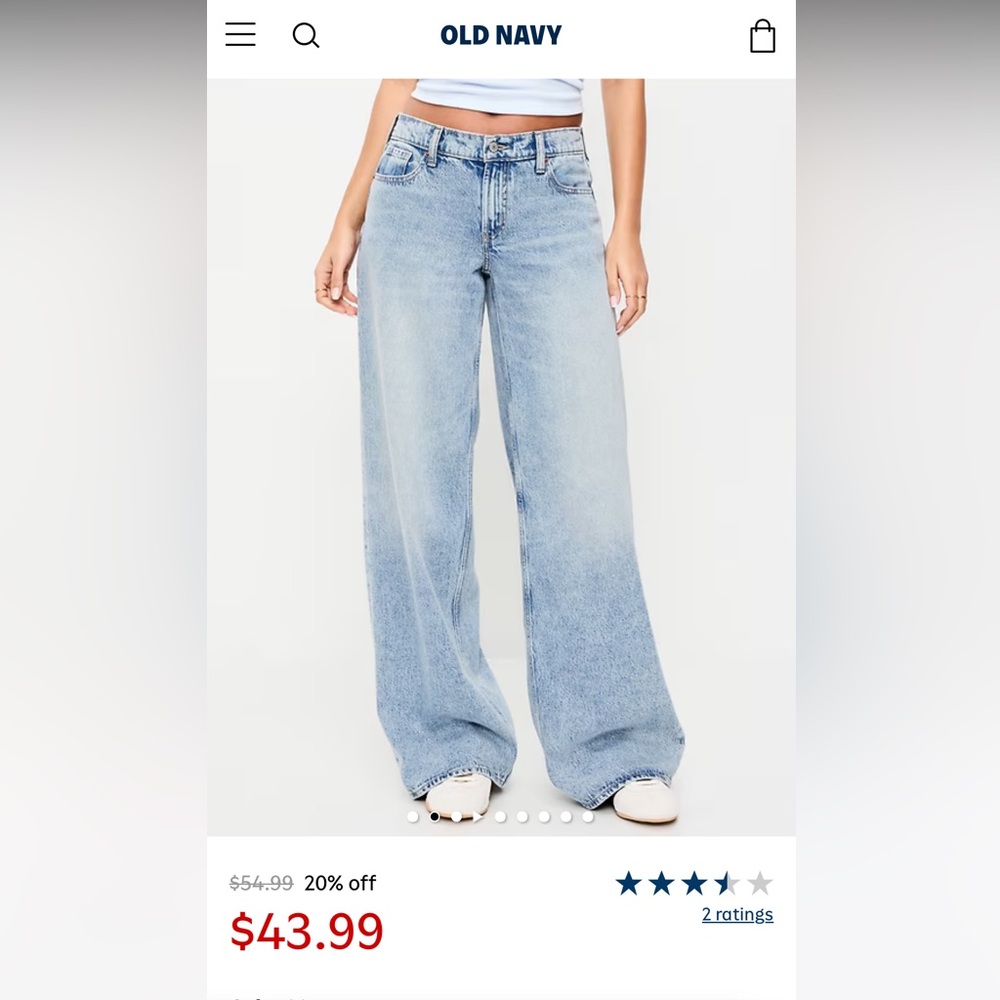 Old Navy wide leg Denim Blue Jeans